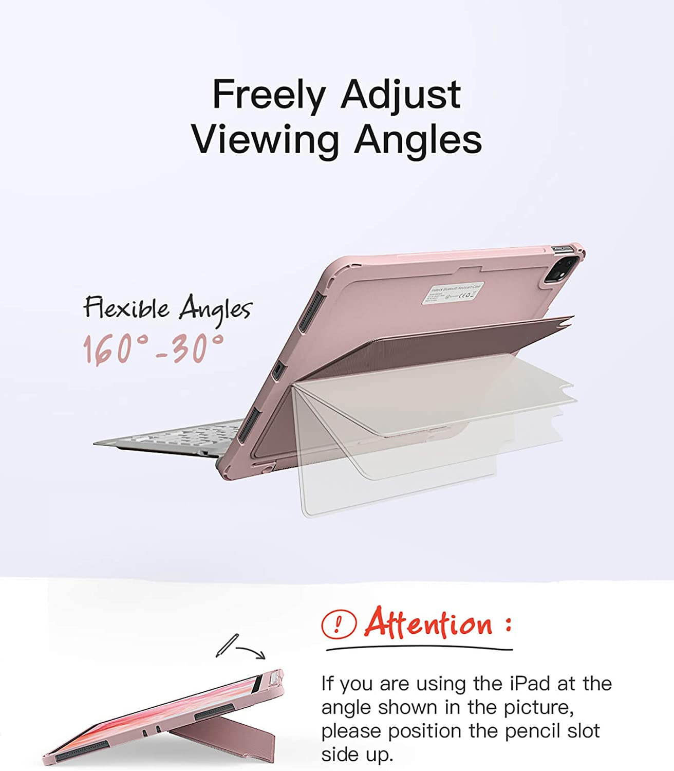 Inateck iPad Pro 11 Keyboard Case Compatible with 2020/2018 iPad Pro 11 Inch ONLY (Gen 3 & 4), DIY Backlight Detachable Bluetooth, KB02005