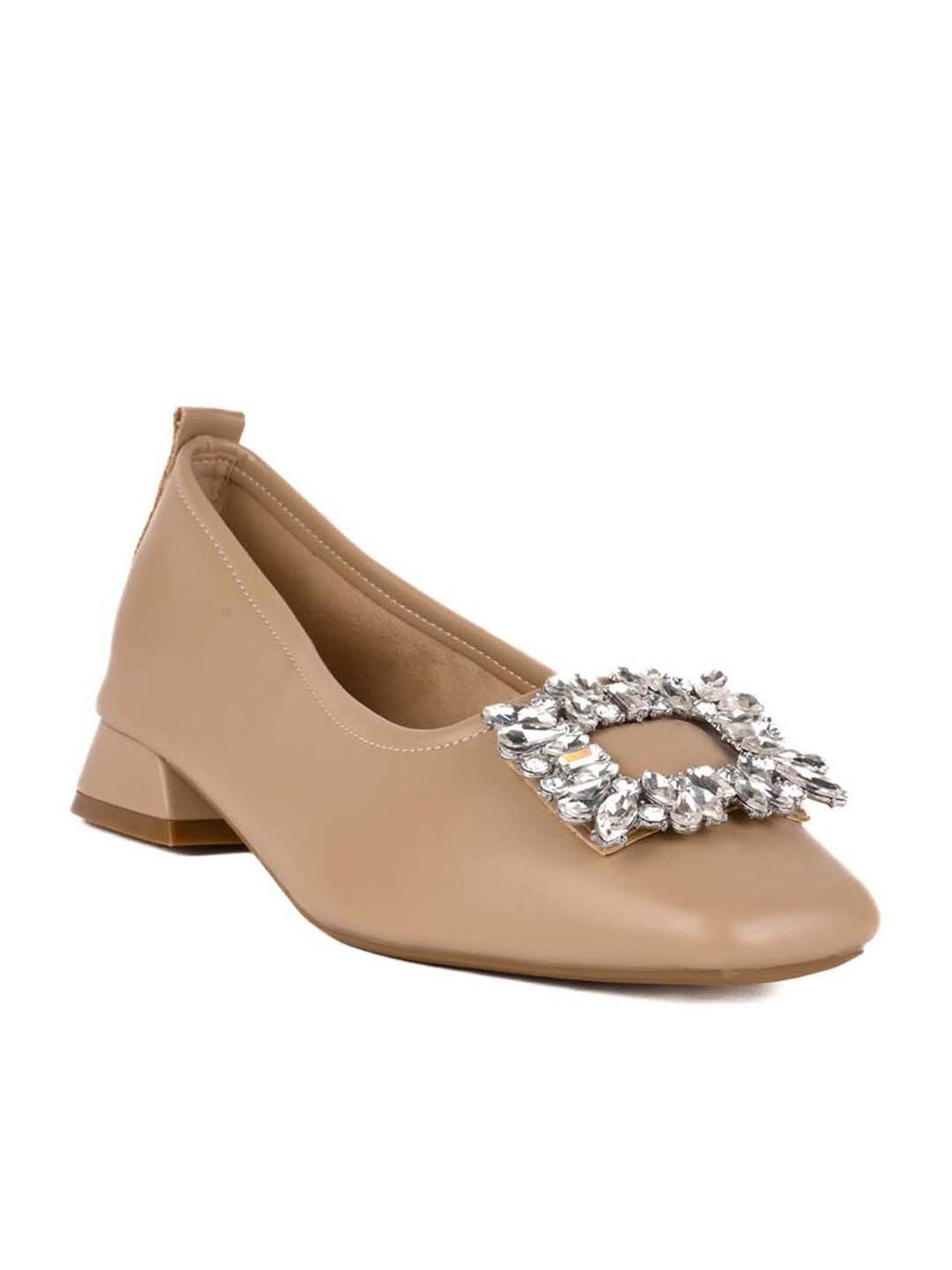 Ronnie Grey Women's Beige Flat Ballets