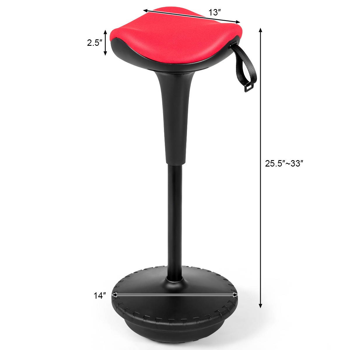 Wobble Stool Standing Desk Chair Height Adjustable Active Sitting Balance Chair Plastic Low Back