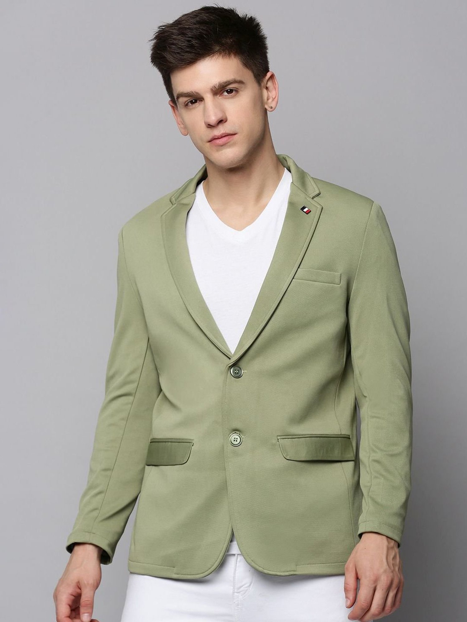 Louis Philippe Light Blue Regular Fit Blazer