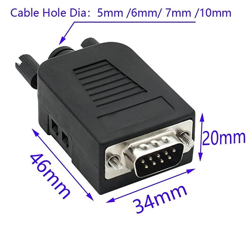 DB9 RS232 DSUB Male Serial Adapter 9pin Port Adapter to Terminal Signal Module with caseMale DB9 5+5 with case A