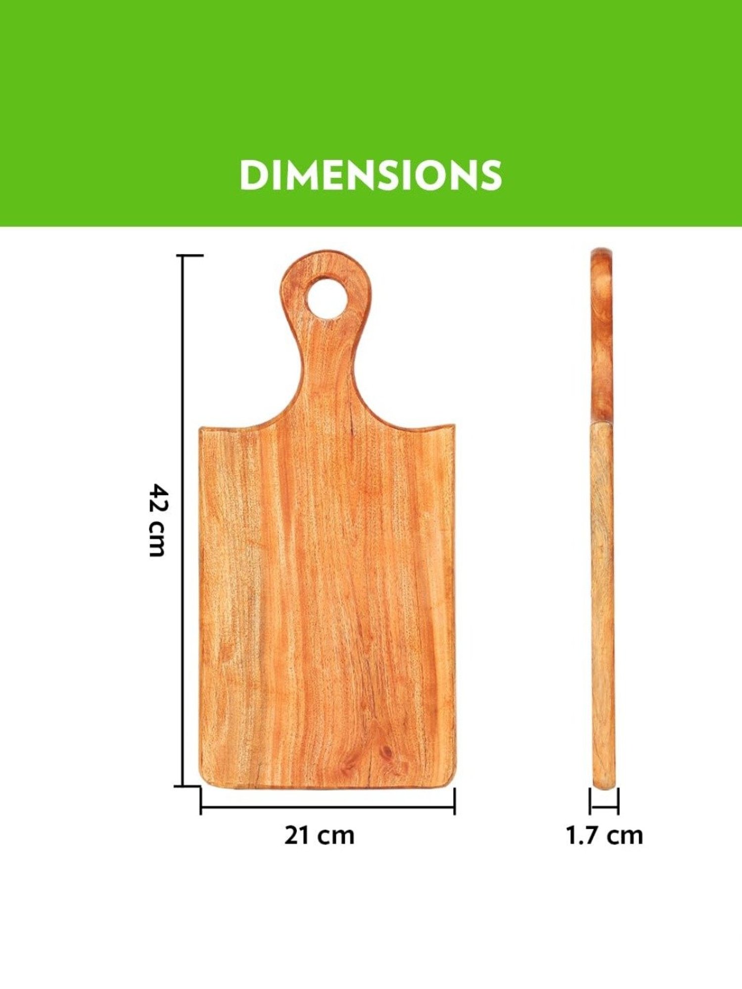 Crayton Natural Beige Mango Wood Chopping Board - Set of 1