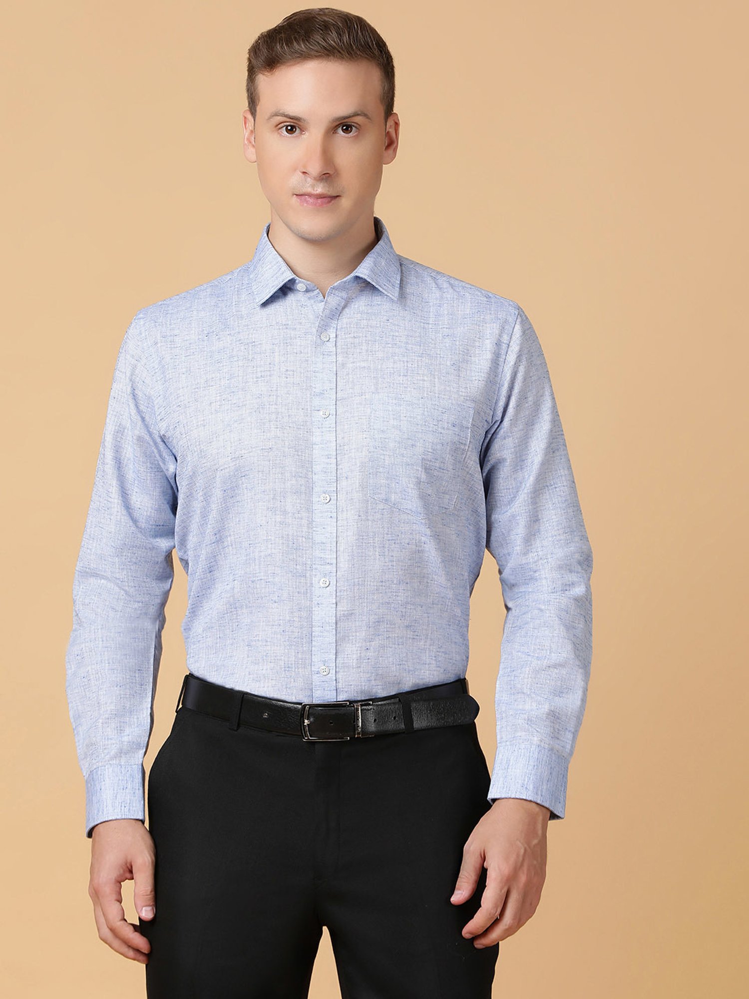 TABARD Blue Melange Regular Fit Shirt