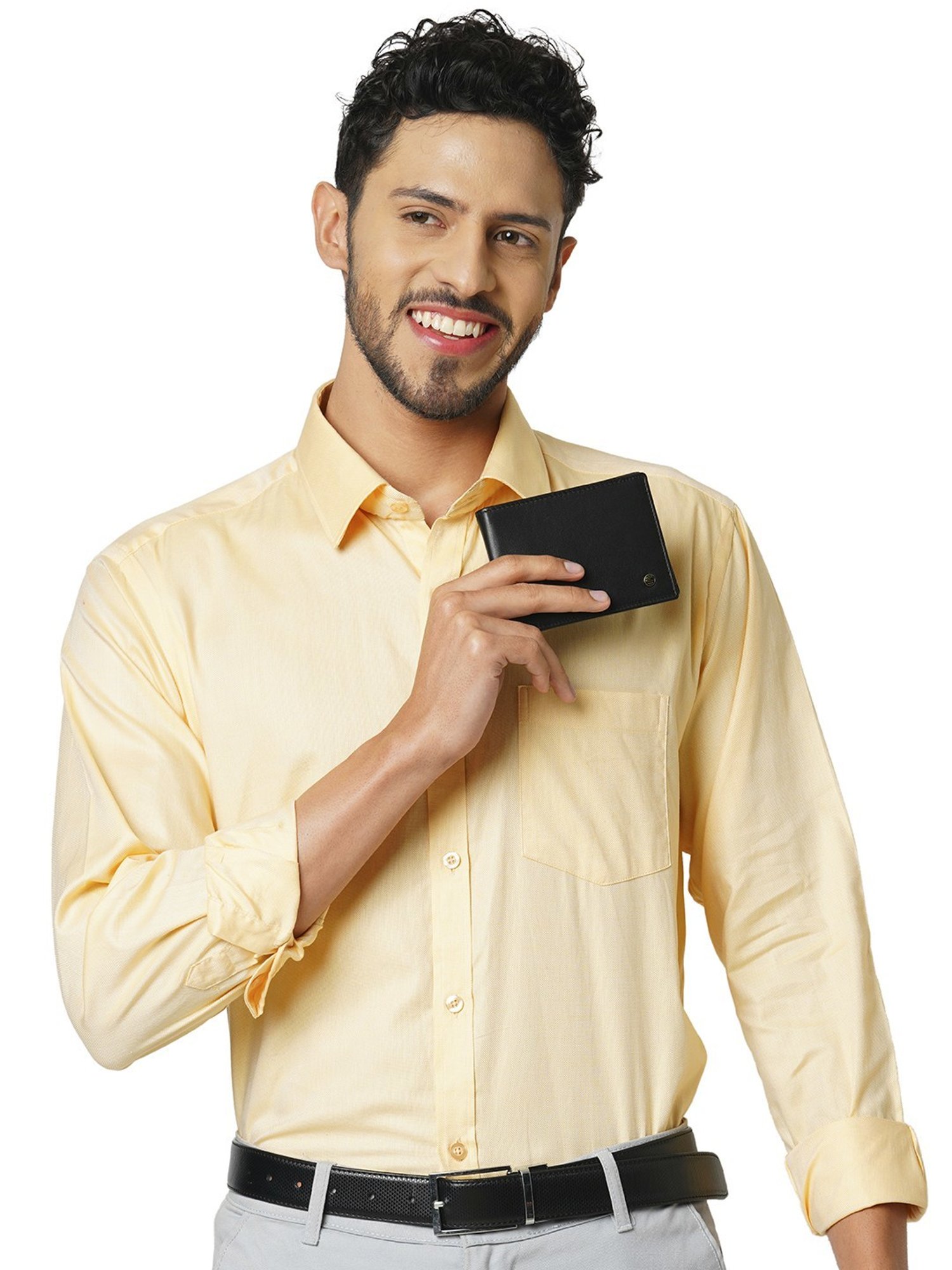 PERQUISITE Black Casual Leather Bi-Fold Wallet for men