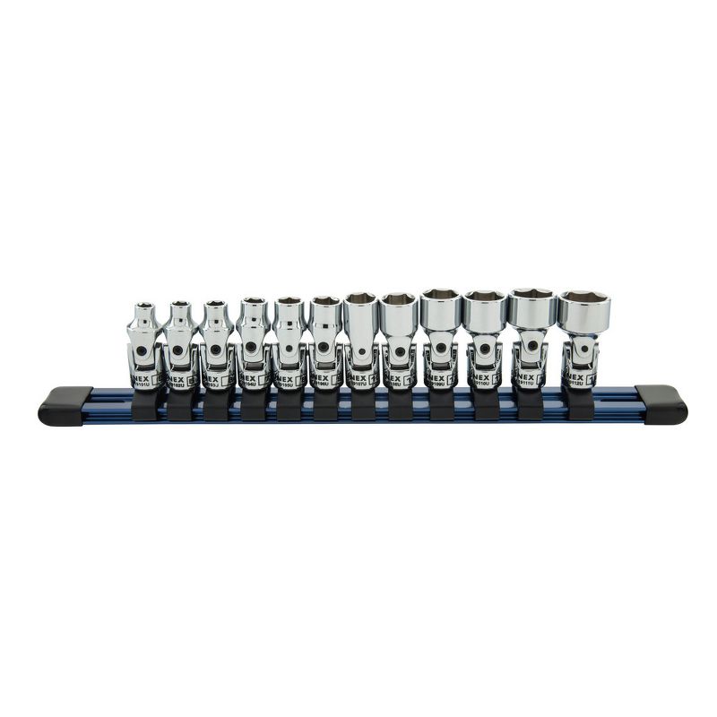 Sunex 19100U 12 Pc. 1/4 in. Drive Universal Socket Set-MM 6 Pt Rail