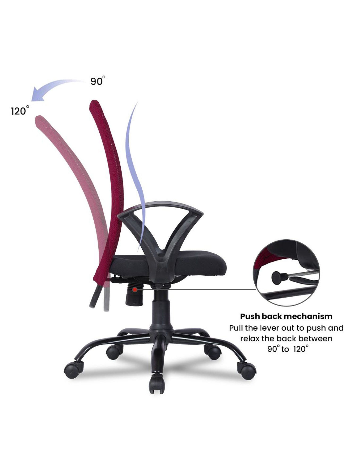 Green Soul Seoul Maroon Foam Ergonomic Office Chair