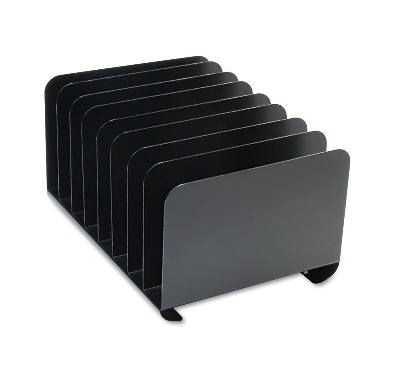 SteelMaster Desktop Vertical Organizer Eight Sections Steel 15 x 11 x 8 1/8 Black 2648004