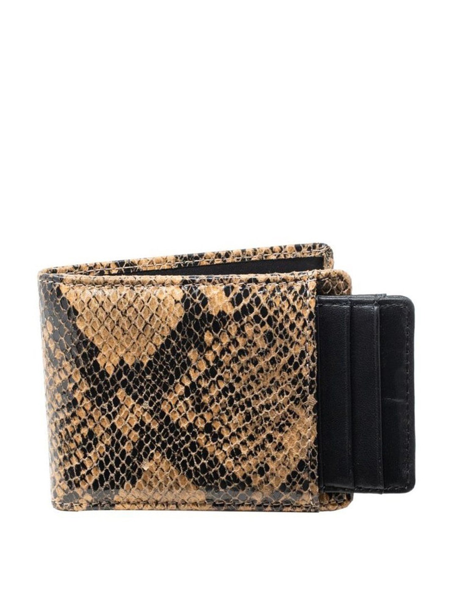 Tohl Beige Casual Leather Bi-Fold Wallet with Card Holder for Men