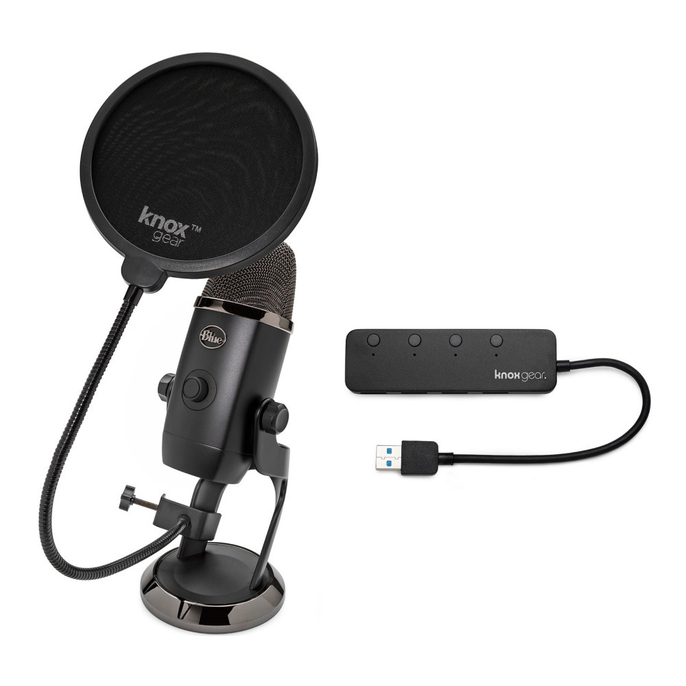 Blue Microphones Yeti X USB Mic Bundle with Knox Pop Filter and 4-Port USB Hub