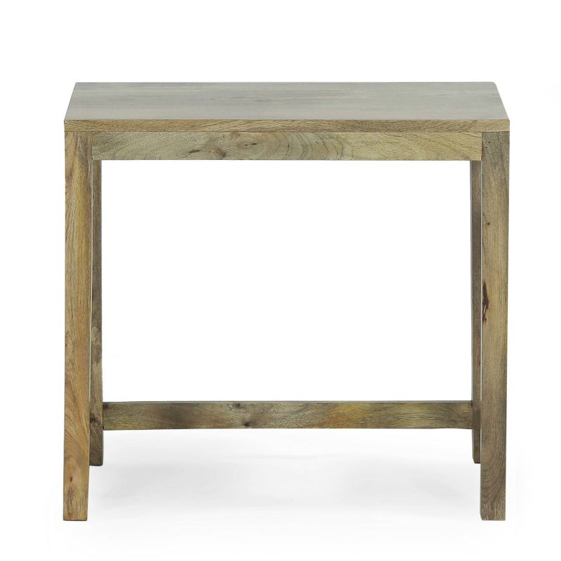 Set of 3 Trautman Rustic Handcrafted Mango Wood Nested Side Tables Natural - Christopher Knight Home