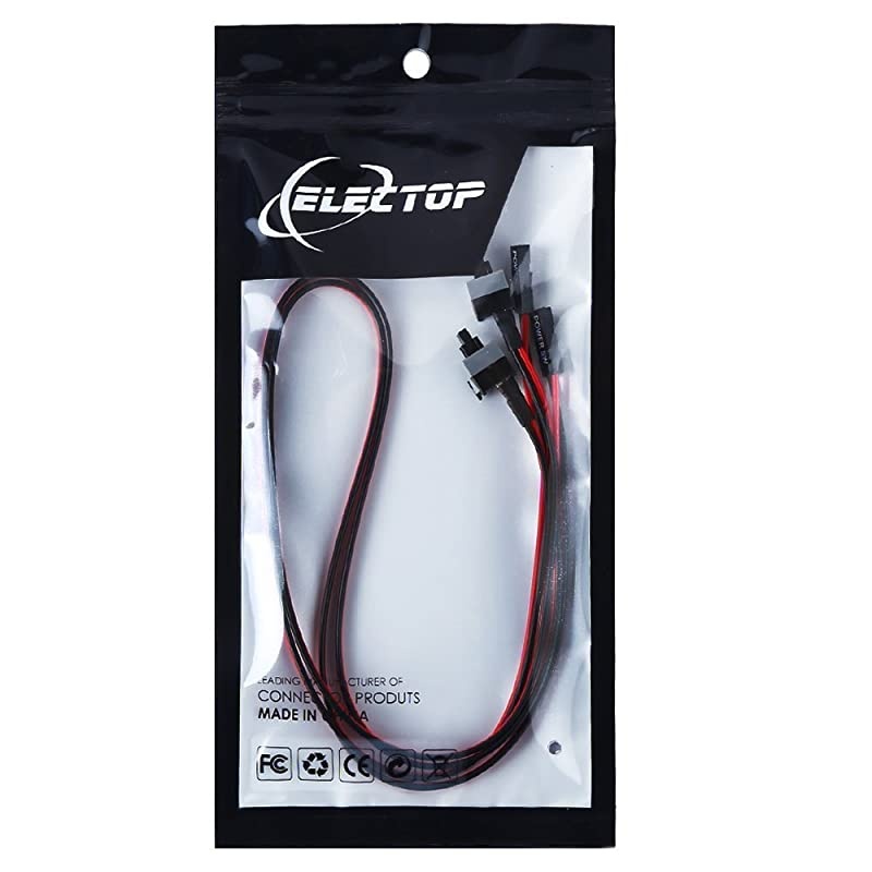 2 Pack 2 Pin SW PC Power Cable onOff Push Button ATX Computer Switch Wire 45cm