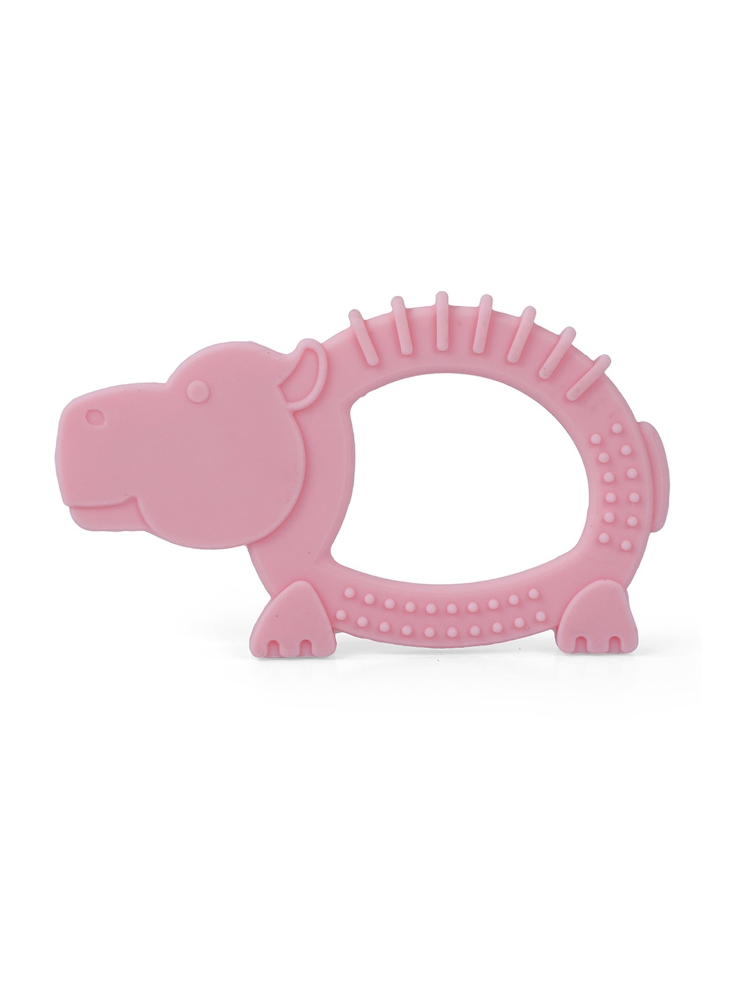 Baby Moo Kids Blue Unicorn & Pink Hippo Soothing Silicon Teether (BPA & Toxin Free, Pack of 2)