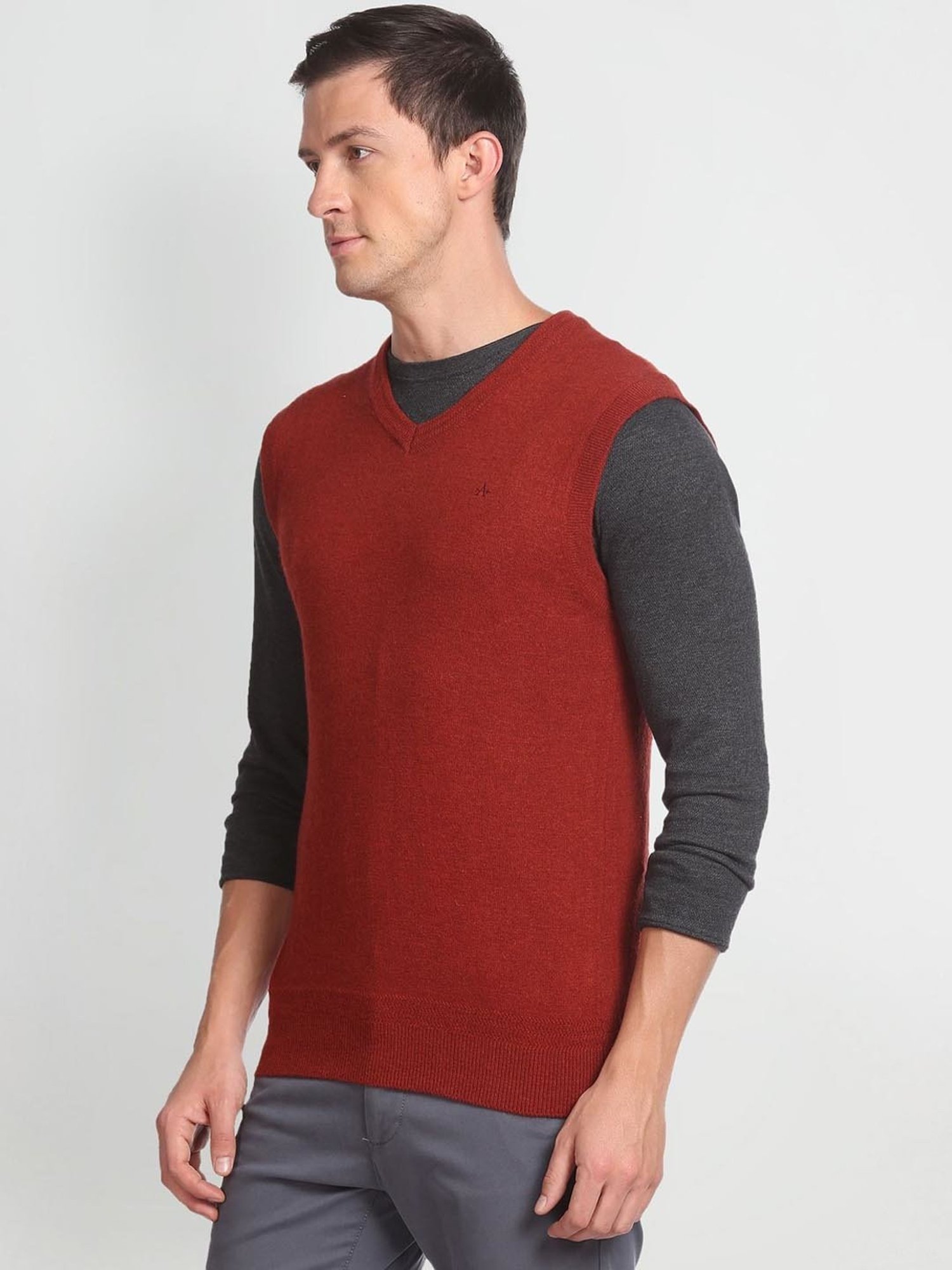 Arrow Sport Orange Regular Fit Sweater