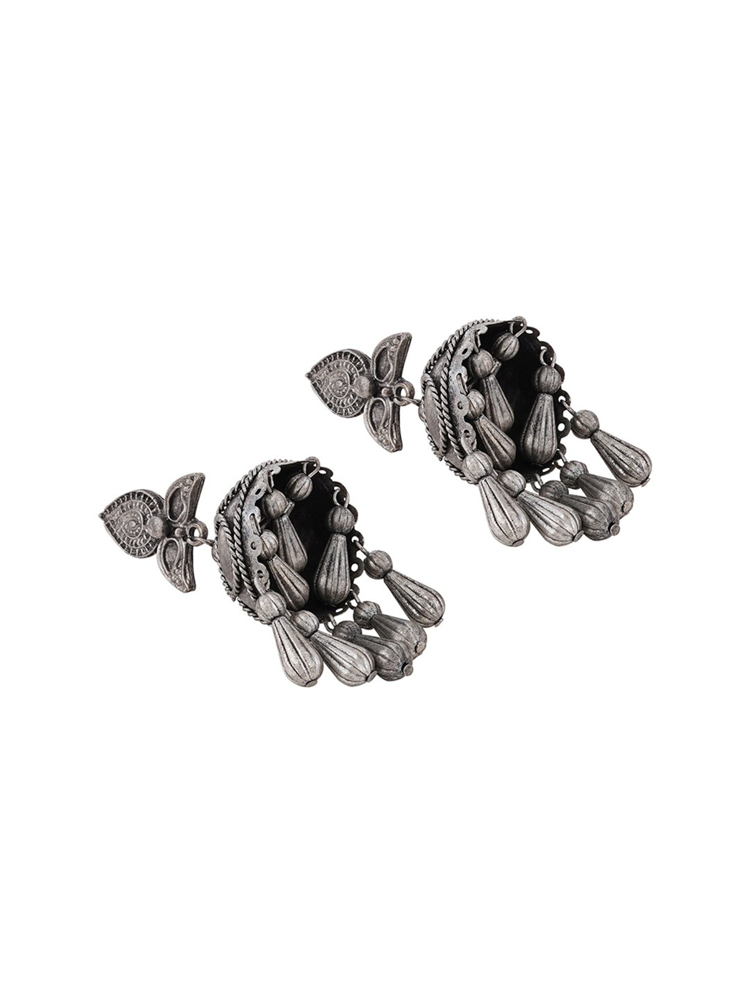 Sri Jagdamba Pearls Black Rosy Pearl Drop Earrings