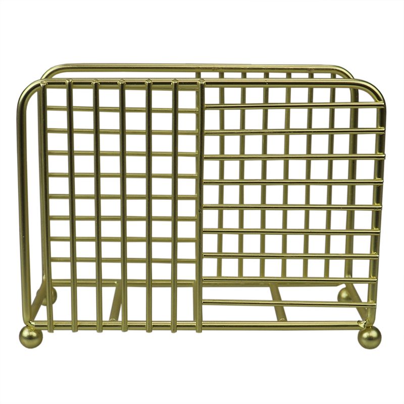 Home Basics Halo Free Standing Steel Napkin Holder, Gold
