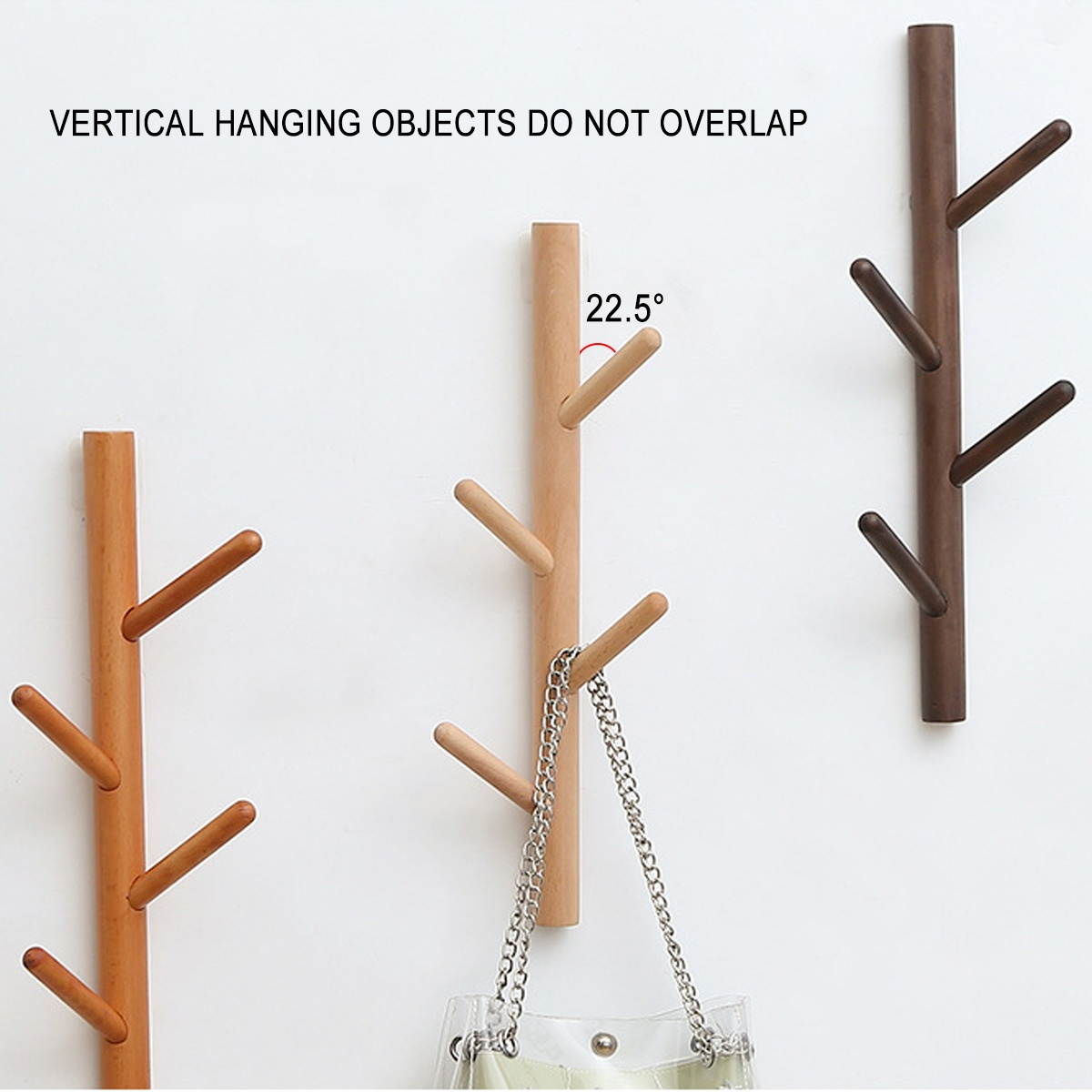 Coat Rack Home Wall-mounted Seamless Hook Modern and Simple Household Hanging Wall Hooks-Coffee