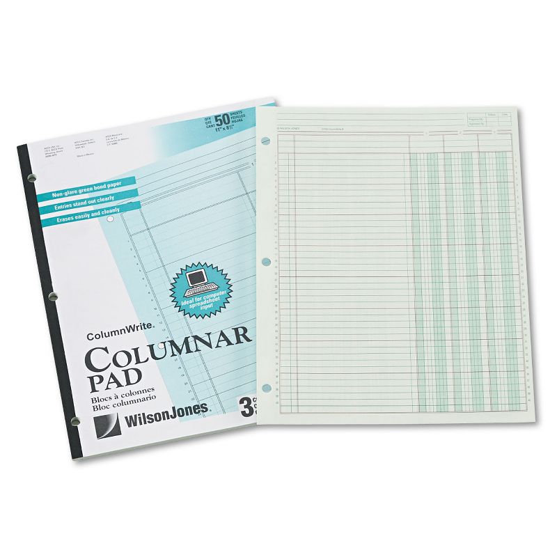 Wilson Jones Accounting Pad Three Eight-Unit Columns 8-1/2 x 11 50-Sheet Pad G7203A
