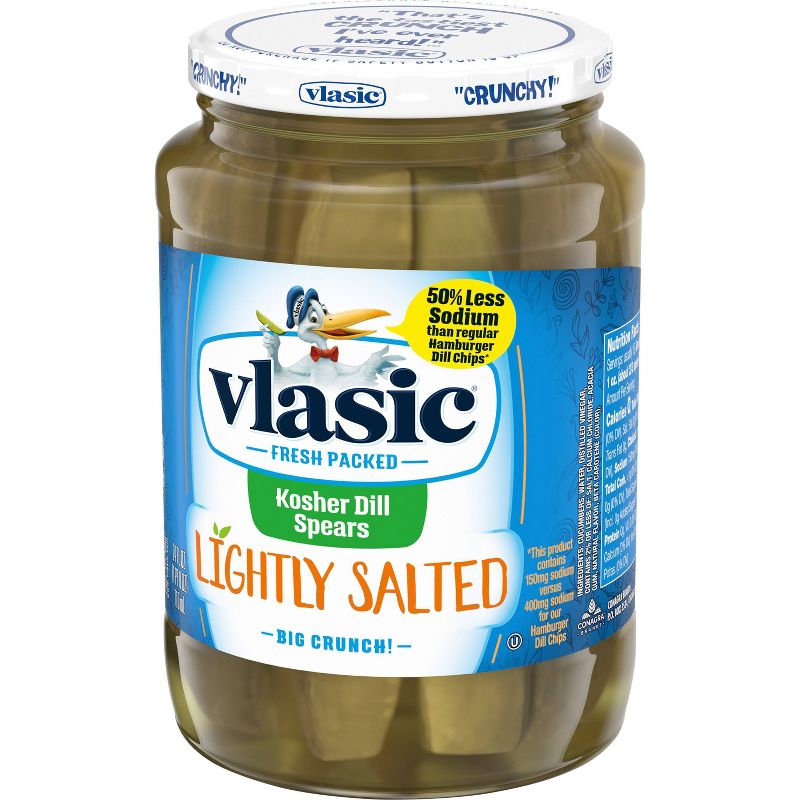 Vlasic Stackers Reduced Sodium Kosher Dill Spears - 24 fl oz