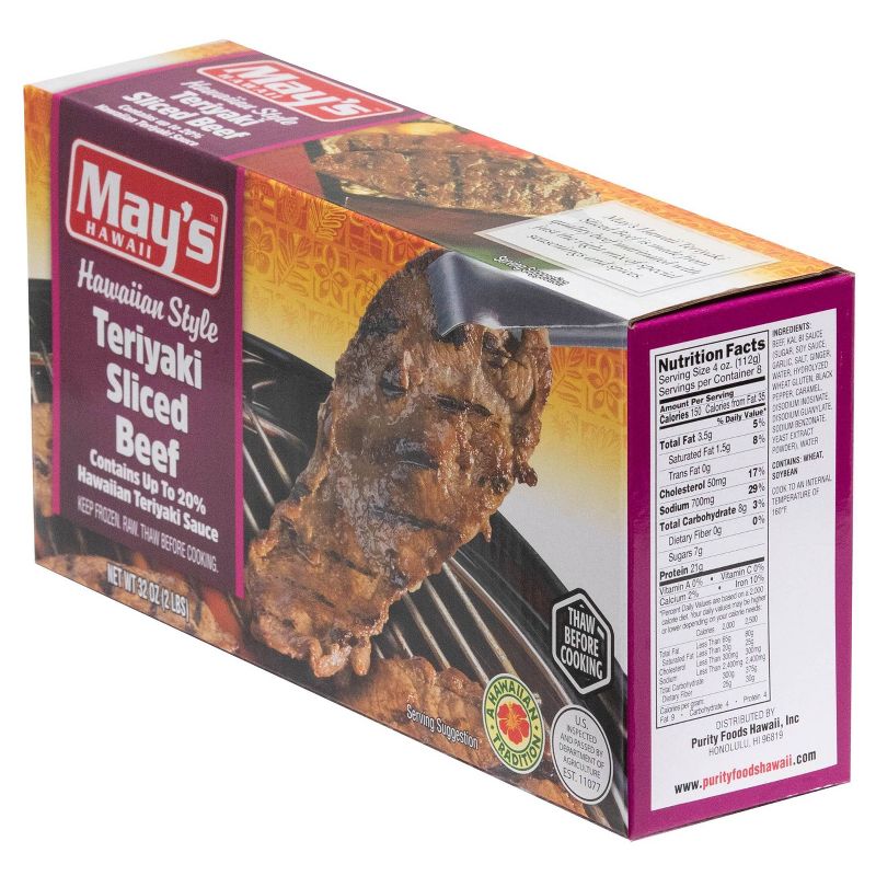 May's Hawaiian Style Teriyaki Sliced Beef - Frozen - 32oz