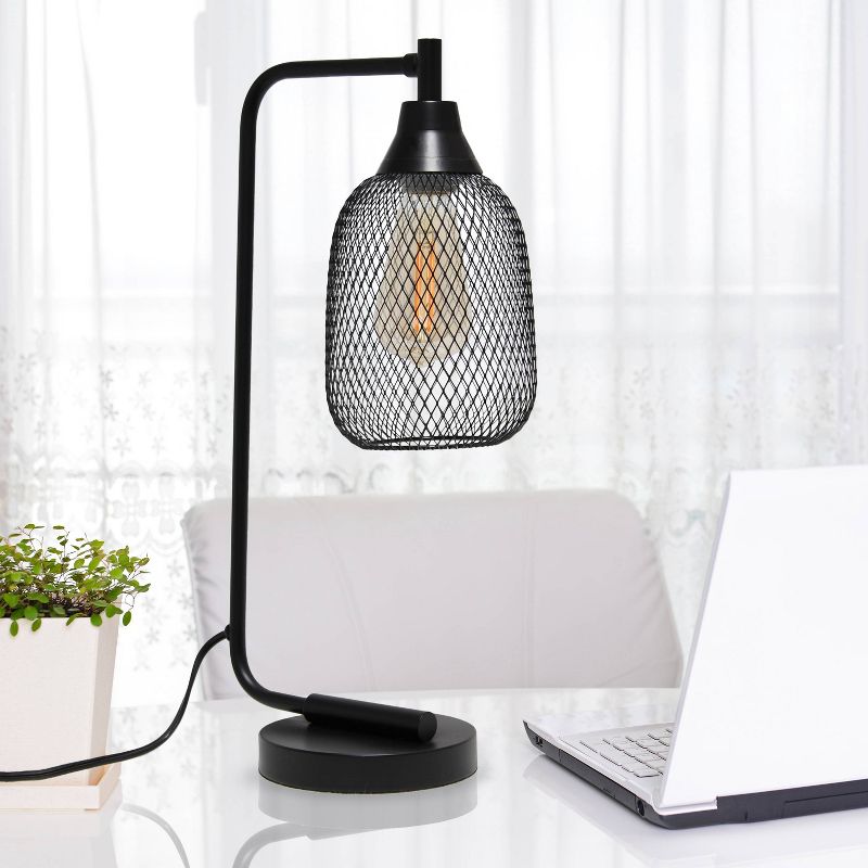 Industrial Mesh Desk Lamp Matte Black - Lalia Home