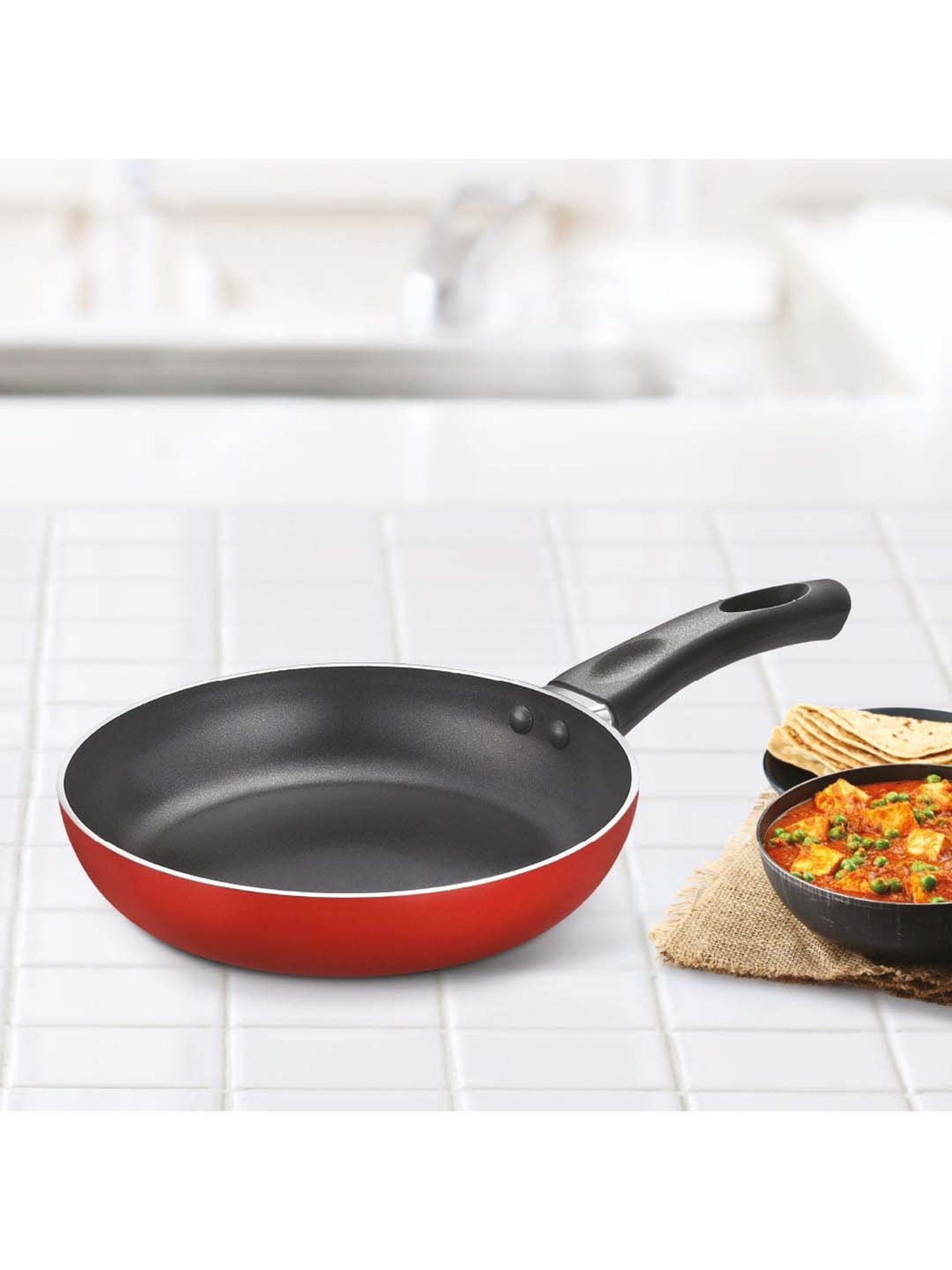 JUDGE Black & Red Aluminium 20 cm Non-Stick Fry Pan - Set of 1