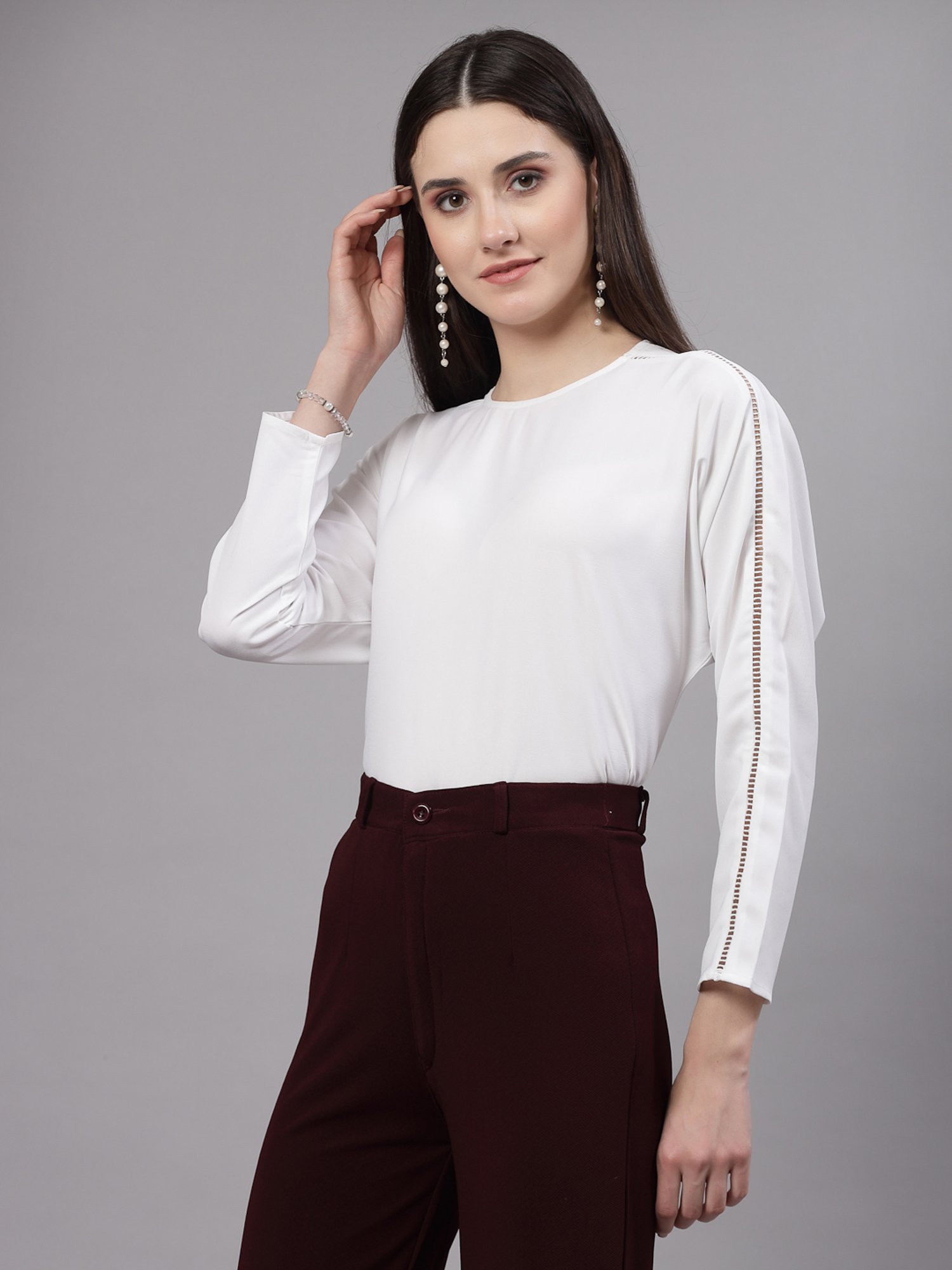 Style Quotient White Regular Fit Top