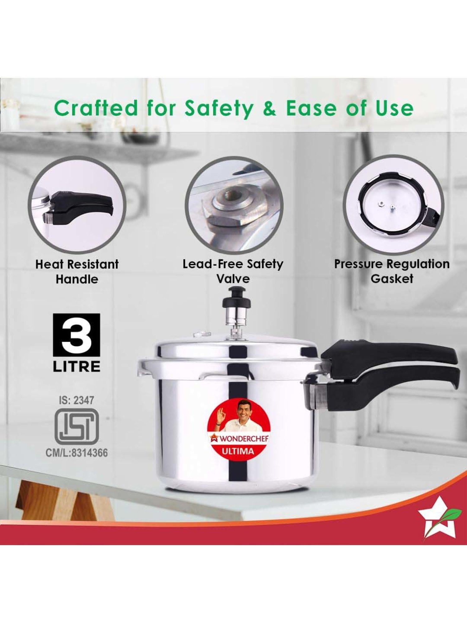 Wonderchef Ultima Outer Lid Pressure Cooker