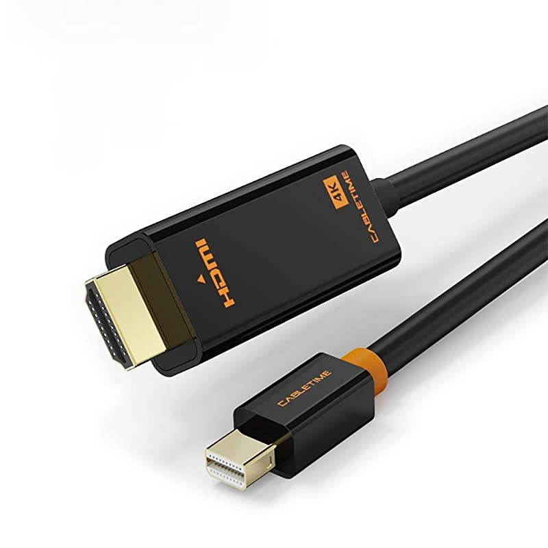 Mini DisplayPort to HDMI Cable 4K 10 FT Thunderbolt to HDMI Adapter GoldPlated Cord Converter for MacBook AirPro Surface ProDock Monitor Projector and More Black10Feet3M