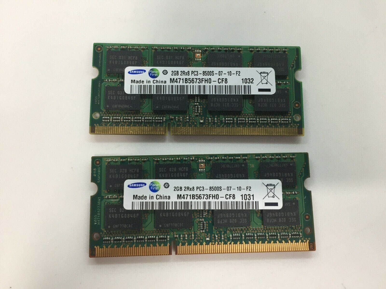 Samsung Genuine 4GB (2GB x 2) RAM KIT PC3-8500 2Rx8 M471B5673FHO-CF8