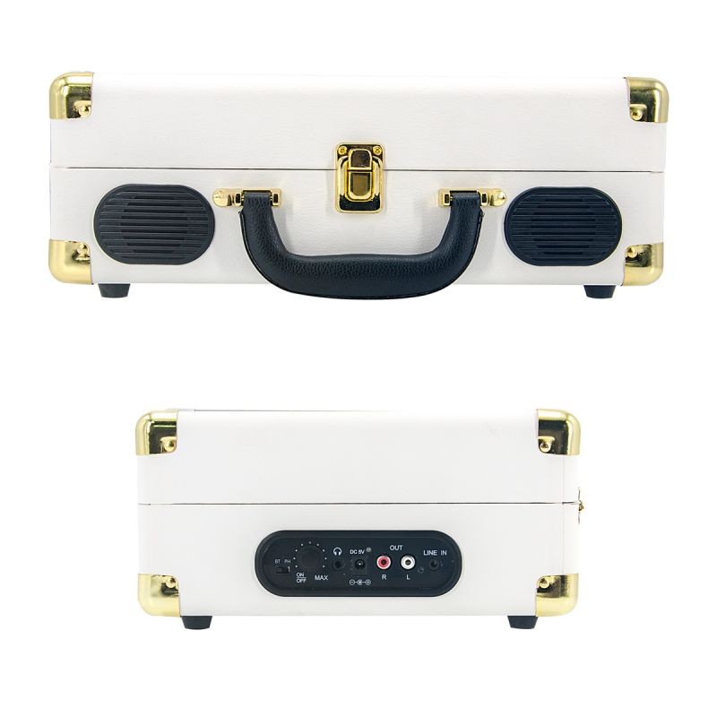 LP&No.1 Suitcase Bluetooth Turntable with Stereo Speaker,3 Speeds Vinyl Record Player Turquoise