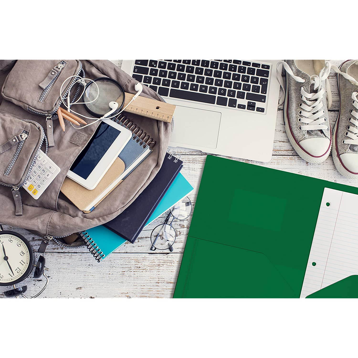 Better Office Products Poly 2 Pocket Folders Heavyweight, 36 Piece