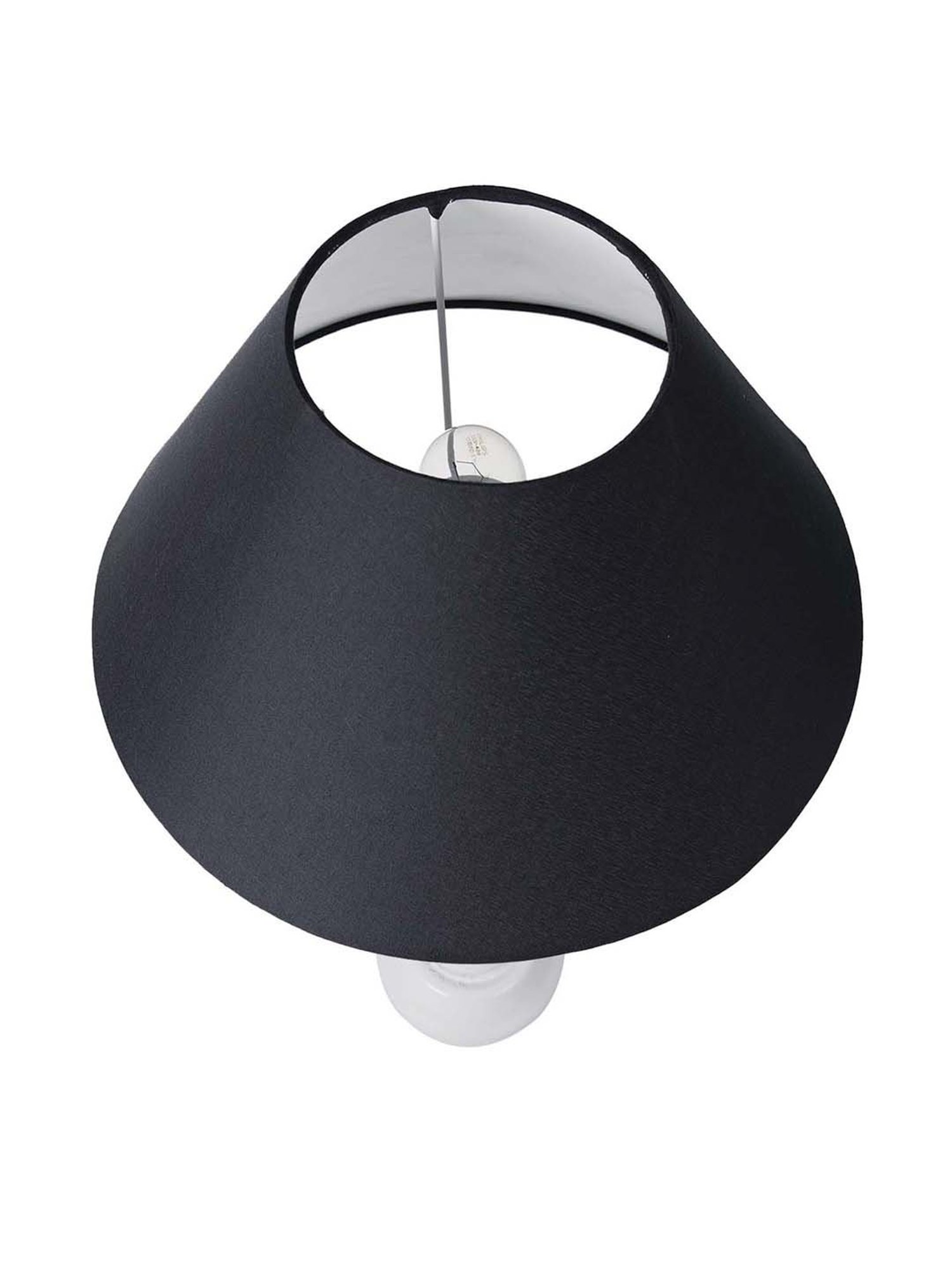Homesake White Classic Twister Table Lamp with Black Shade (Bulb Included) - Set of 1