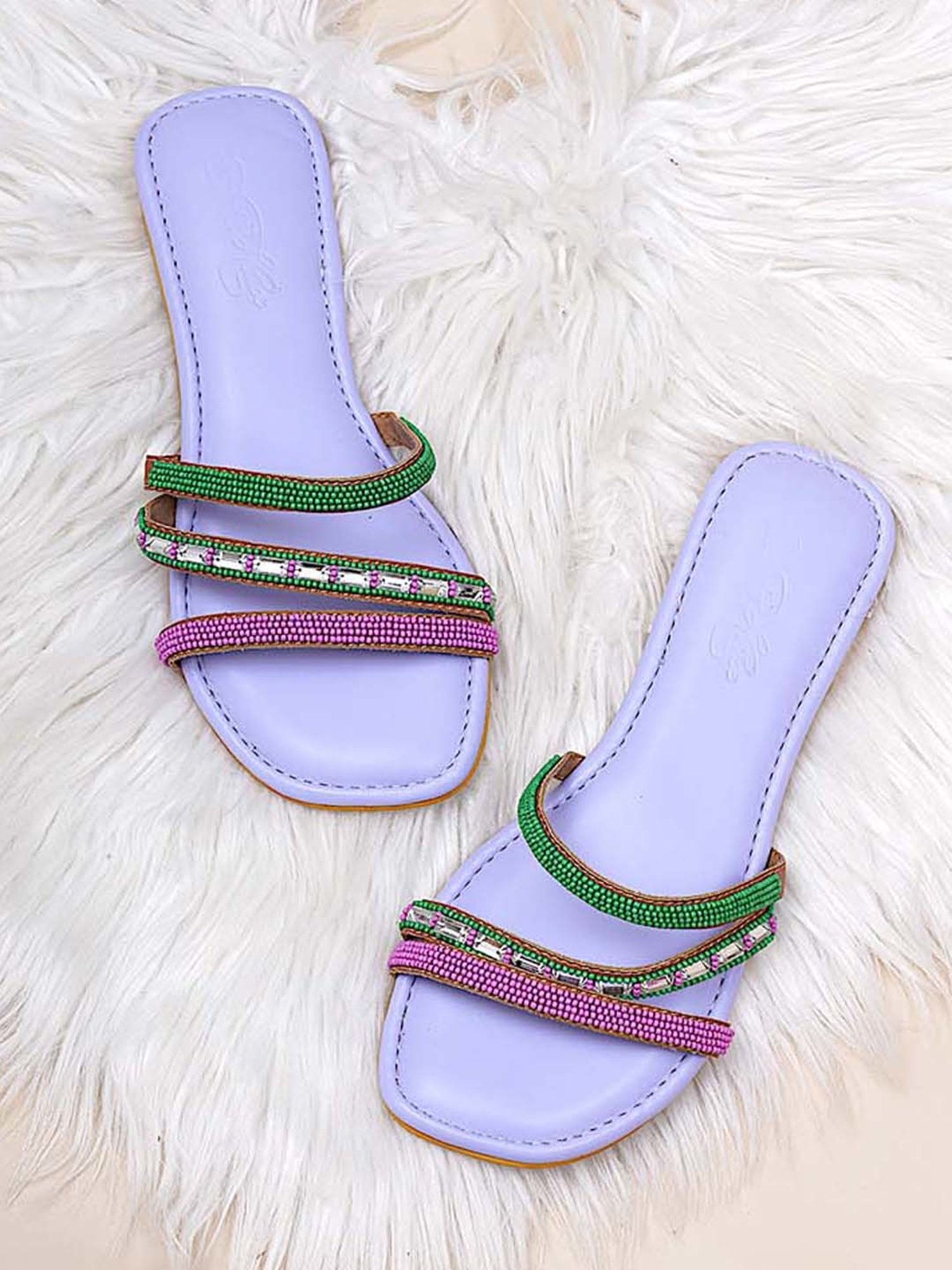 Sole House Women's Purple Ethnic Sandals