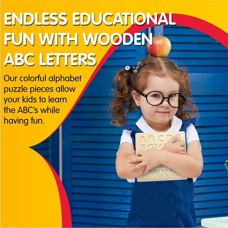 Leo & Friends Wooden Chunky Alphabet Puzzle for Toddlers