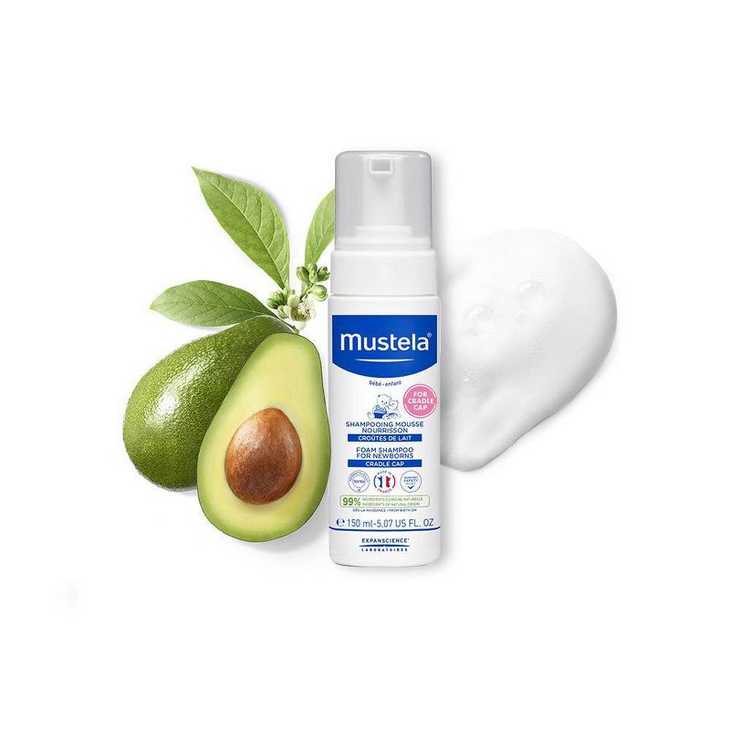 Mustela Newborn Baby Foam Shampoo for Cradle Cap - 5.07 fl oz