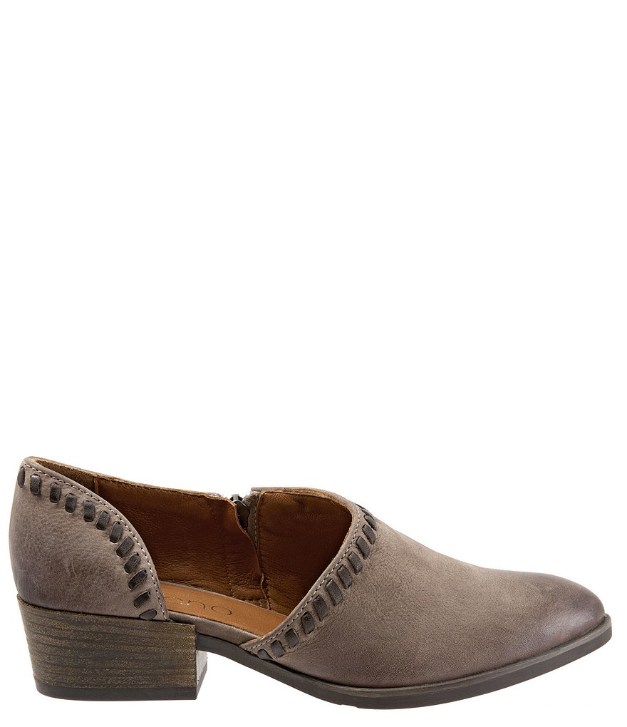 Bueno Lauren Asymmetric Leather Block Heel Slip-On Shooties