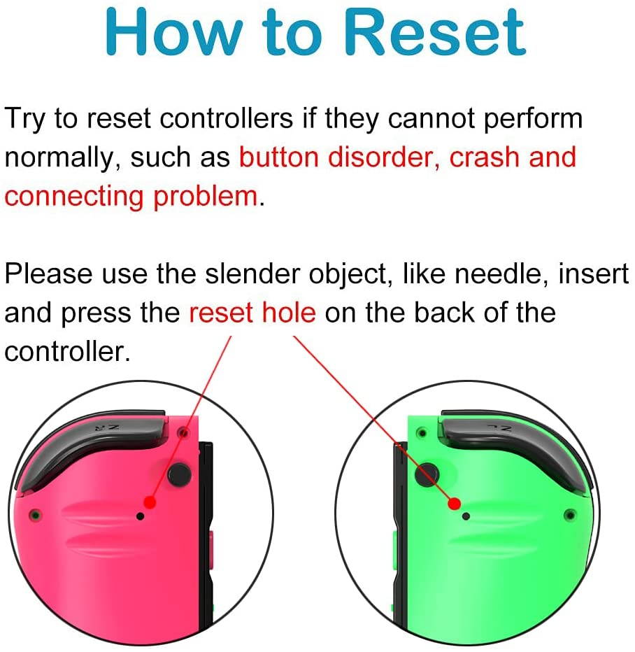 Joy Con Controller Replacement Campatiable for Nintendo Switch - Left and Right Neon Joycon Pad with Wrist Strap, Alternatives for Nintendo Switch Controllers, Wired/Wireless L/R Switch Remotes