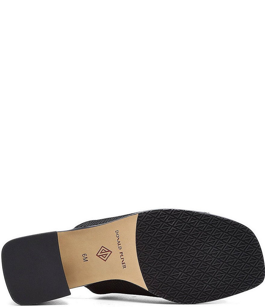 Donald Pliner Hazee Stretch Fabric Block Heel Toe Post Mules