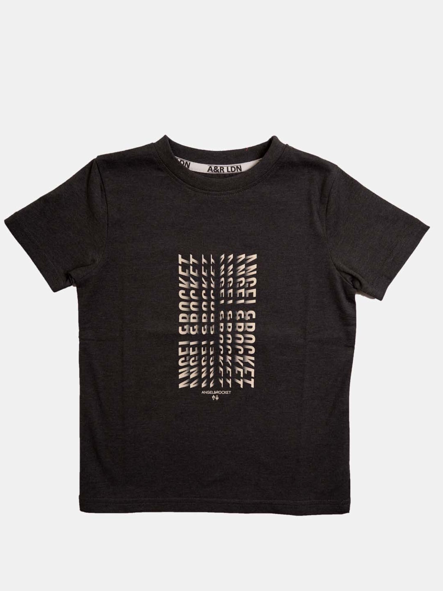 Angel & Rocket Kids Grey Cotton Printed T-Shirt