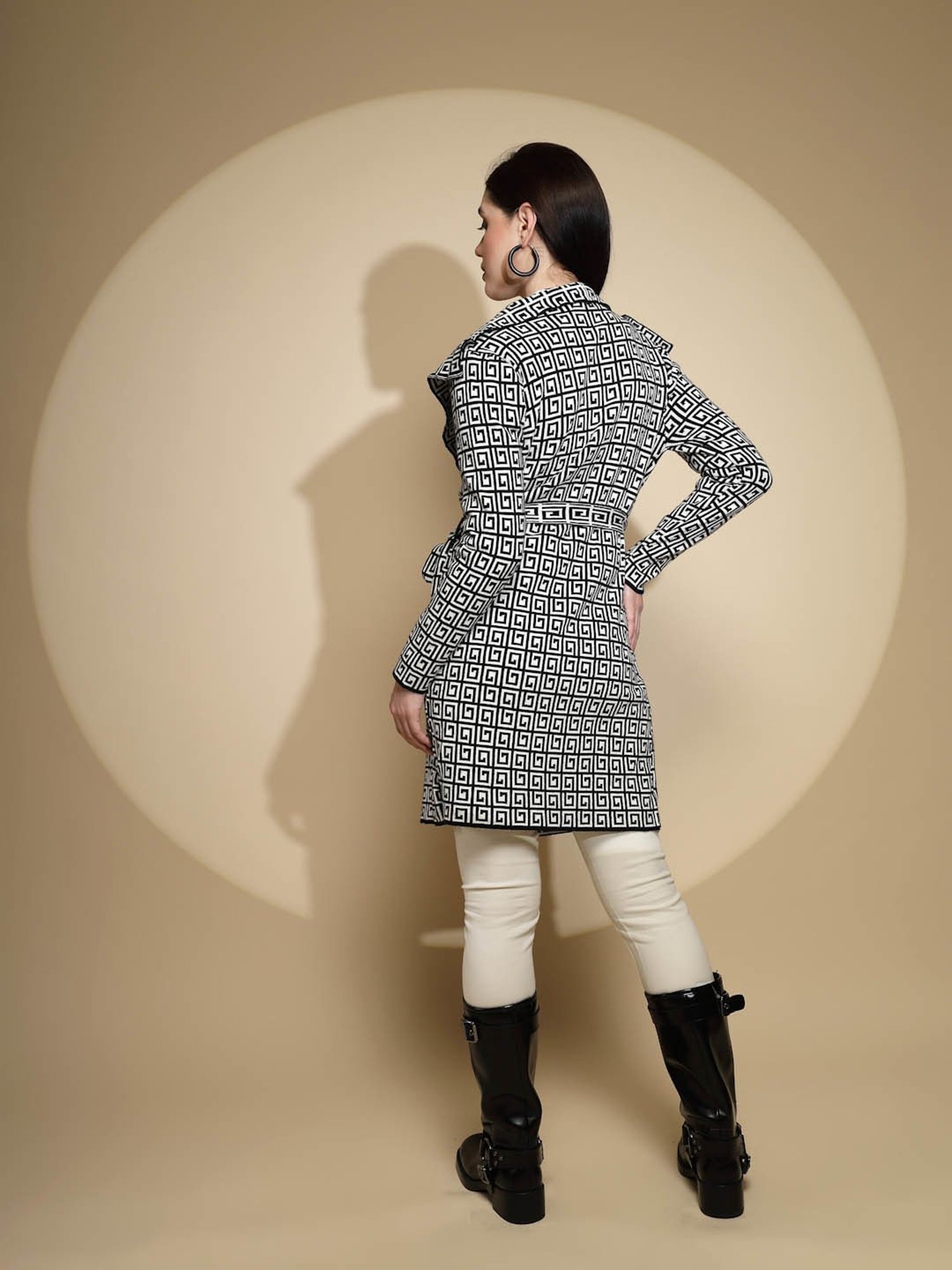 Global Republic Black & White Check Coat