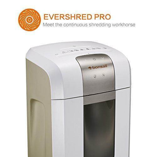 Bonsaii EverShred Pro 3S16 Heavy duty 12-Sheet Cross-Cut Paper/CD/Credit Card Shredder, Quiet Operation with 60 Minutes Running Time, White