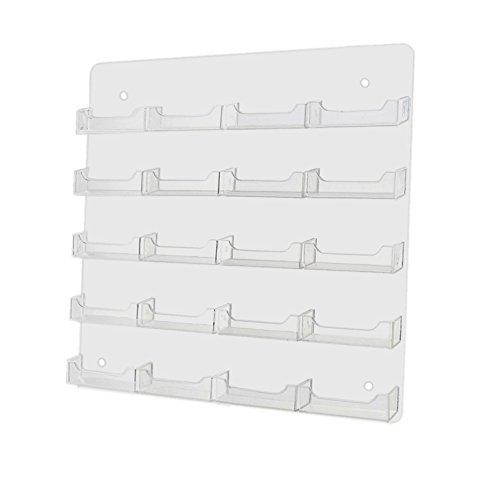 Marketing Holders Multi Pocket Wall Mount Business Card Display Holder New (Clear, 20 Pocket)