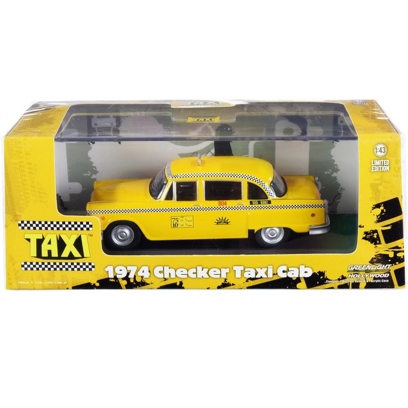 1974 Checker Taxi Cab #804 Yellow "Sunshine Cab Company" "Taxi" (1978-1983) TV Series 1/43 Diecast Model Car by Greenlight