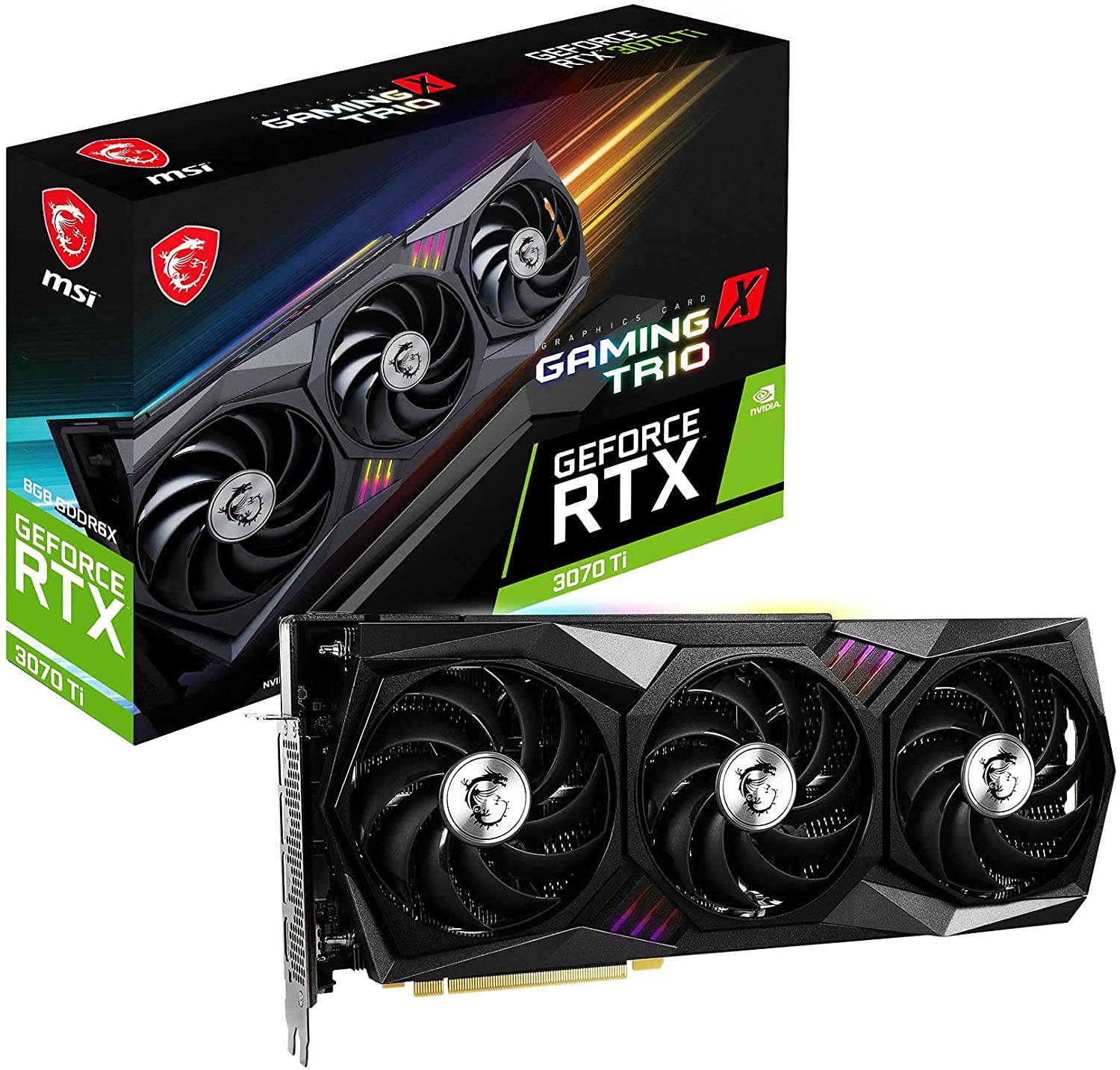 MSI Gaming GeForce RTX 3070 Ti 8GB GDRR6X 256-Bit HDMI/DP Nvlink Torx Fan 3 Ampere Architecture OC Graphics Card (RTX 3070 Ti Gaming X Trio 8G)