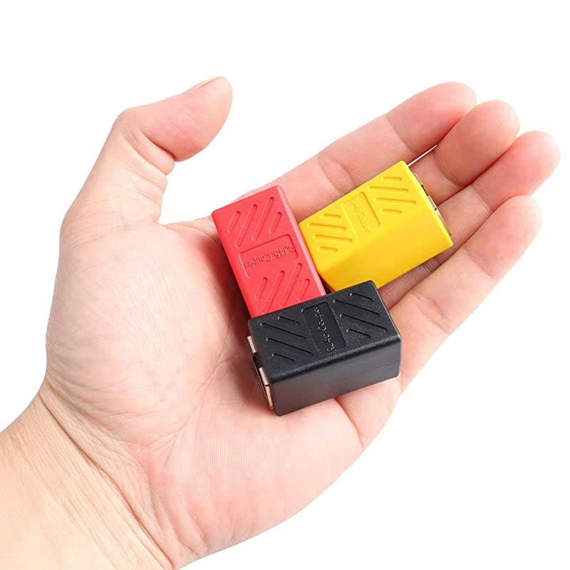 RJ45 Coupler inLine Coupler Cat7 Cat6 Cat5e Ethernet Cable Extender Adapter Female to Female 3 Pack