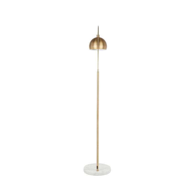 Marble and Metal March Contemporary Floor Lamp Gold (Includes LED Light Bulb) - LumiSource