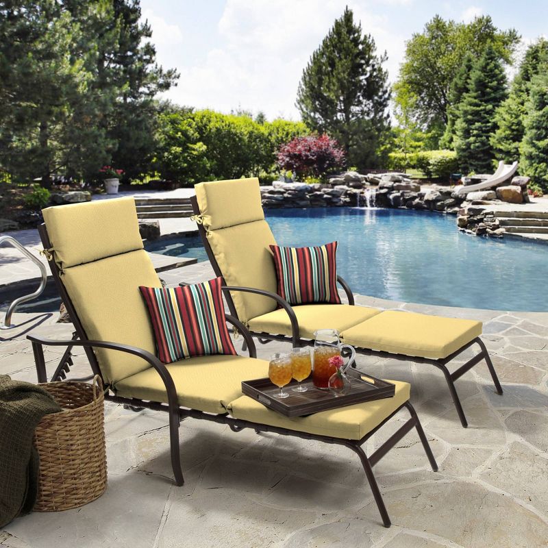 Shirt Texture Cartridge Chaise Cushion Yellow - Arden Selections