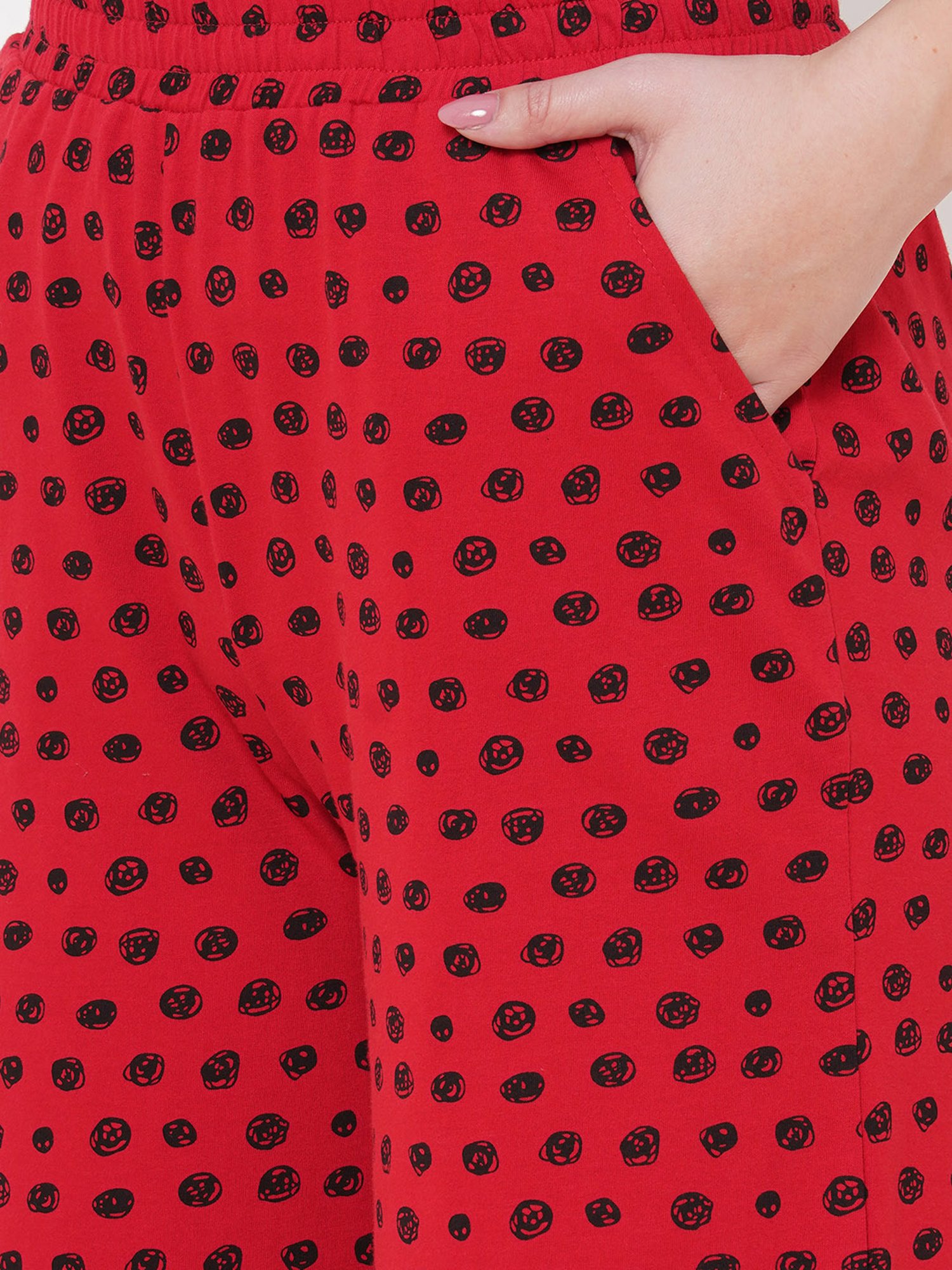 Mystere Paris Maroon & Black Polka Dot Pyjamas