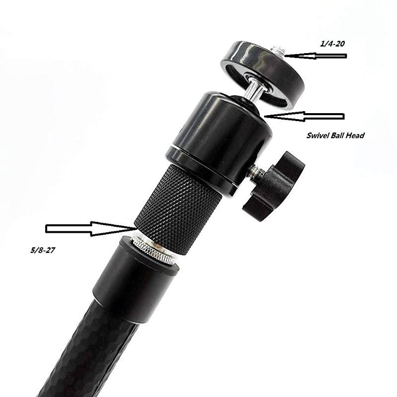 Microphone Mic Stand Tripod Mount Adapter with Locking Swivel Ball Head 58 27 to 14 20 for Gopro Digital Camera and Video Recorder