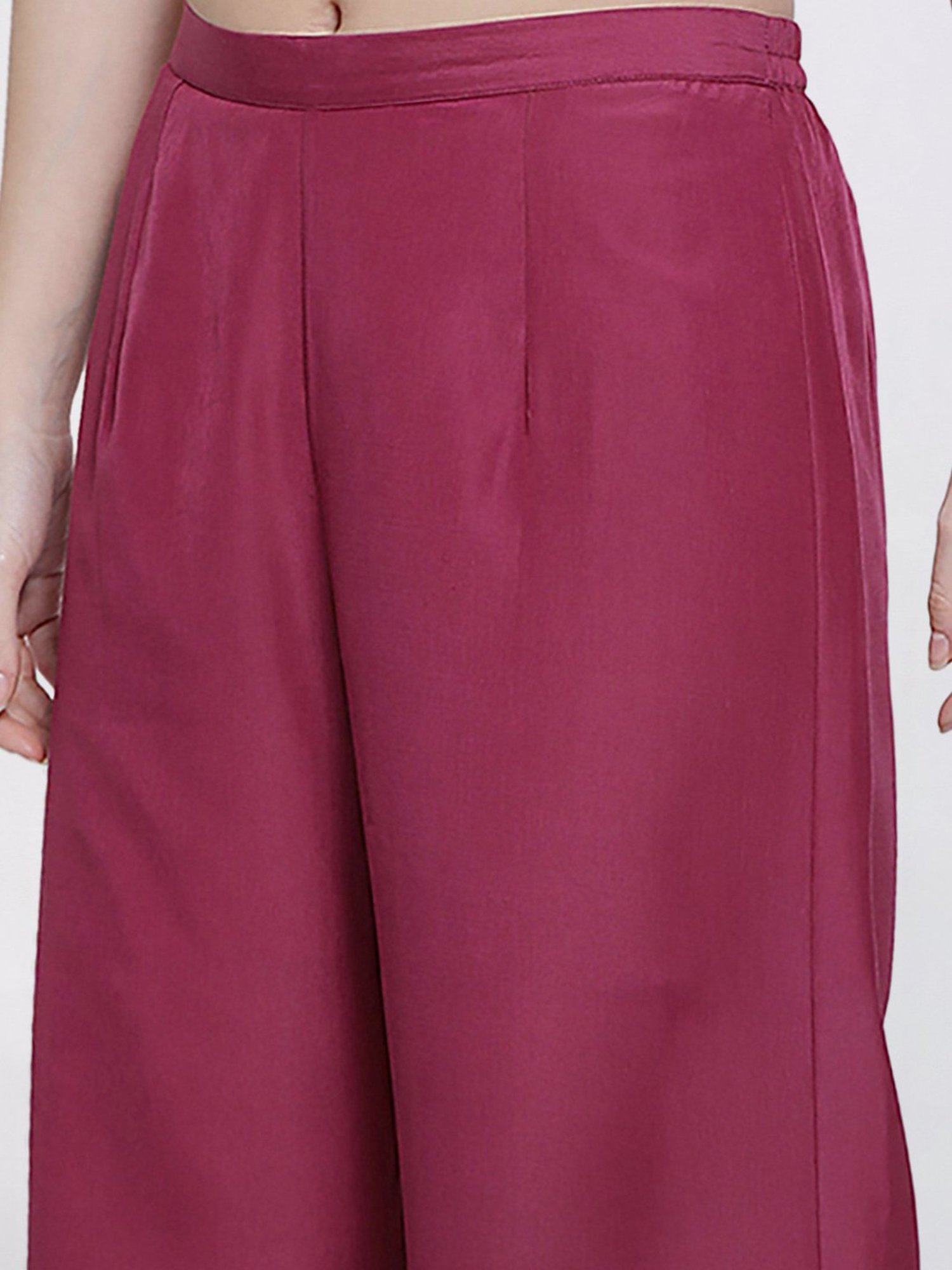 Office & You Pink Straight Fit Palazzos